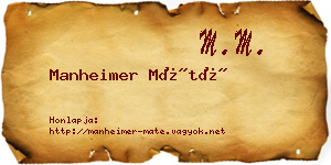 Manheimer Máté névjegykártya