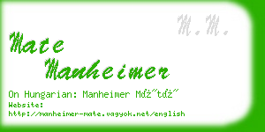 mate manheimer business card